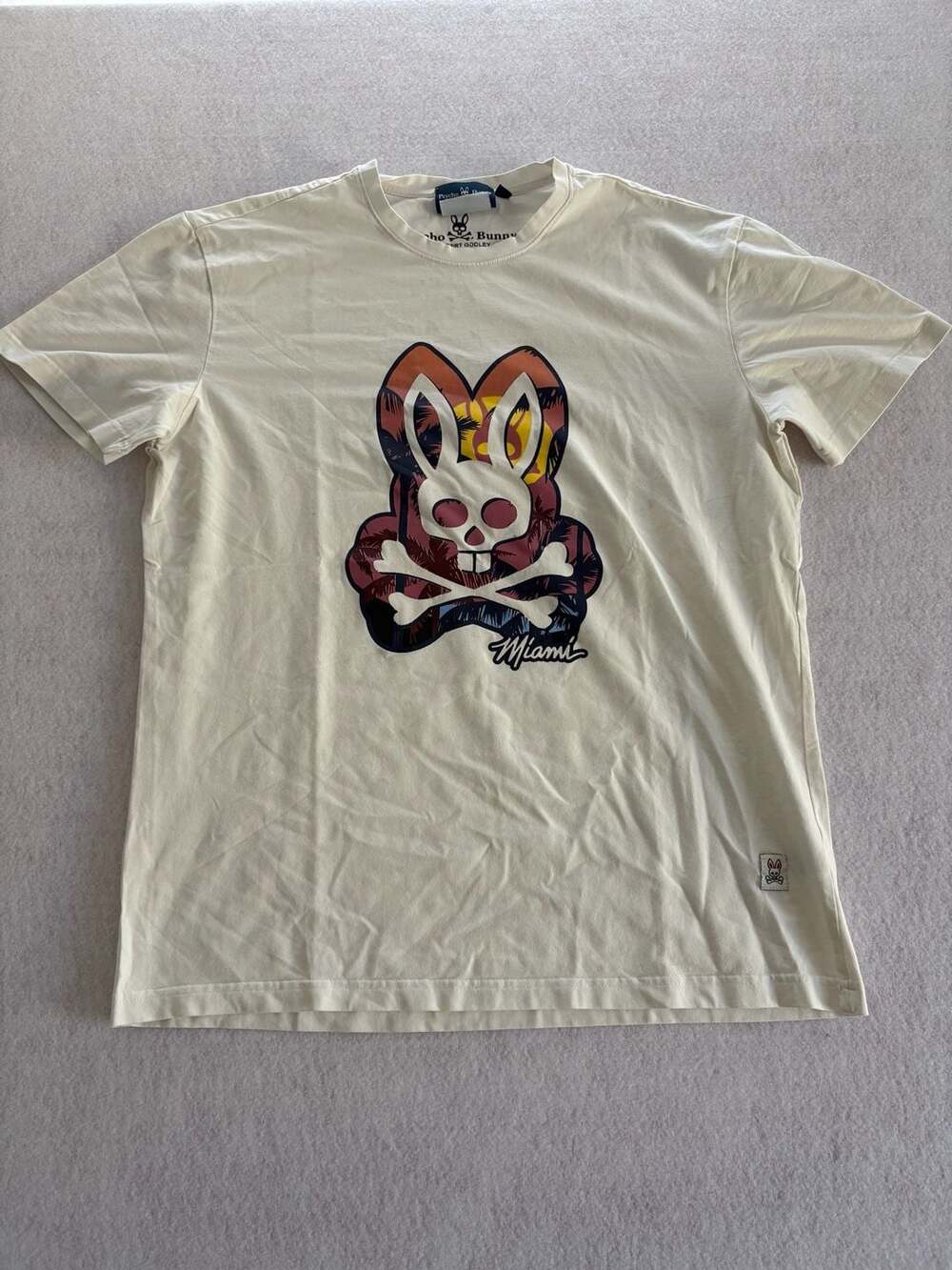 Psycho Bunny Miami Graphic T-Shirt Size M